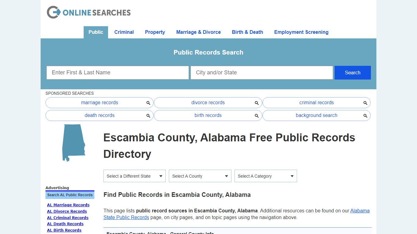 Escambia County, Alabama Public Records Directory