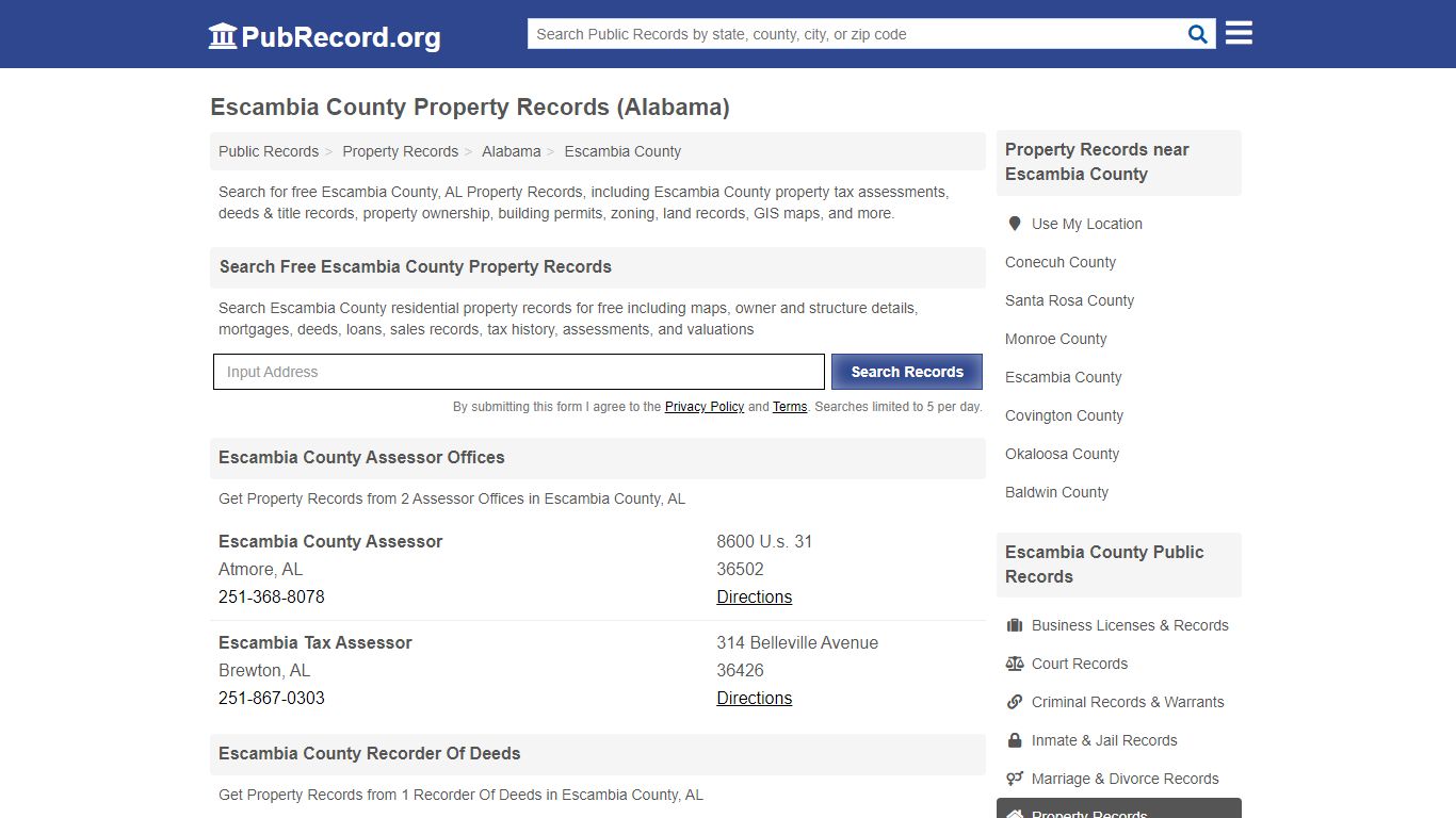 Escambia County Property Records (Alabama) - Public Record