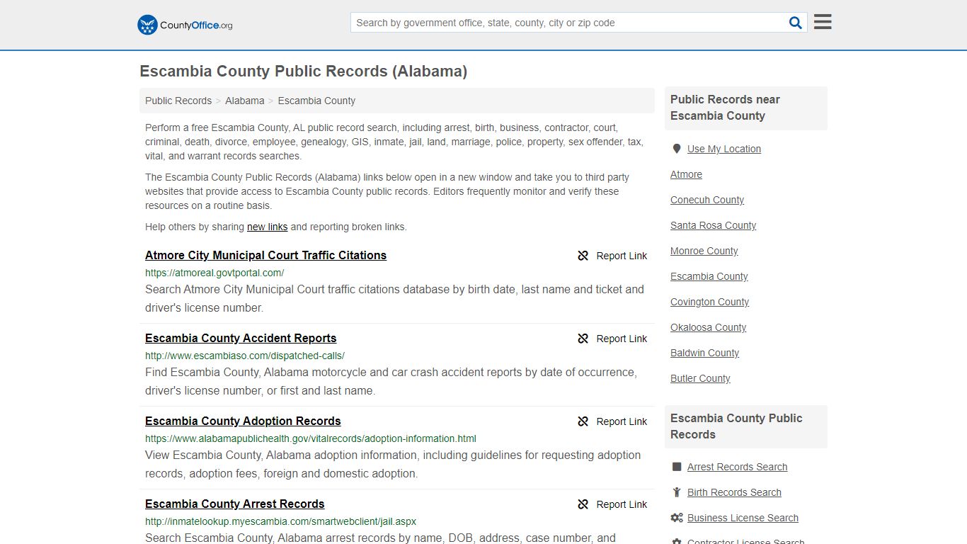 Public Records - Escambia County, AL (Business, Criminal ...